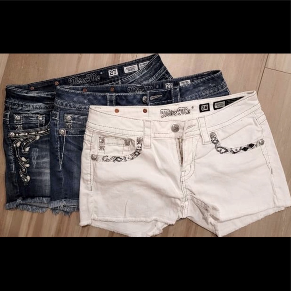 3 Pairs of Miss Me Jean Shorts Sizes 27/28!